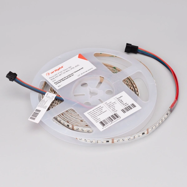 Светодиодная Лента SPI-F140-10mm 24V RGB-PX7-BPT (22 W/m, IP20, 3535, 5m) (Arlight, бегущий огонь)