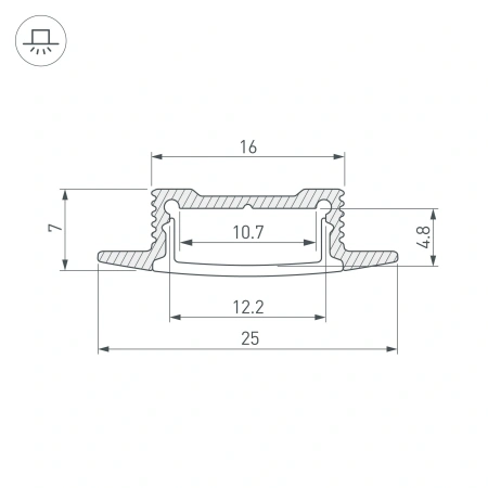 Профиль SL-SLIM-H7-F25-2000 ANOD (Arlight, Алюминий)