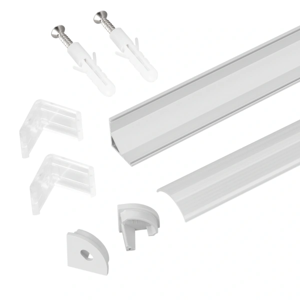 Профиль с экраном ARH-KANT-H16-2000 ANOD+OPAL (Arlight, Алюминий)