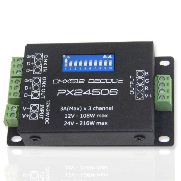 Декодер mini DMX -PX24506 DM3 (12-24V, 108-216W)