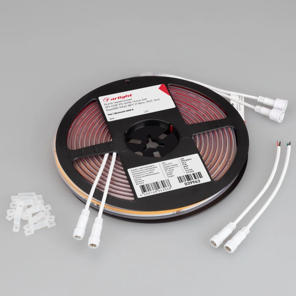 Светодиодная Лента герметичная SPI-COB-PS-X378-14mm 24V Day4000-PX63-BPT (7 W/m, IP67, 5m) (Arlight, бегущий огонь)