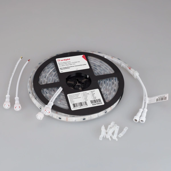 Светодиодная Лента герметичная SPI-PFS-B60-12mm 12V RGB-PX3 (14.4W/m, IP68, 5060, 5m) (Arlight, бегущий огонь)