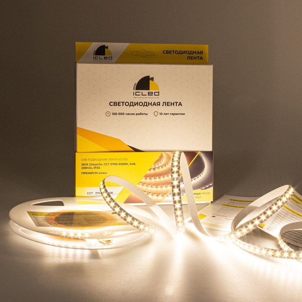 Светодиодная лента Class Premium, 2835, 224 led/m, CCT (white/warm white), 24V, IP33, RN21