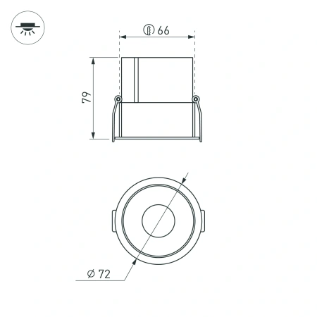 Светильник MS-ATLAS-BUILT-R72-20W Warm3000 (WH-BK, 30 deg, 230V) (Arlight, IP20 Металл, 5 лет)