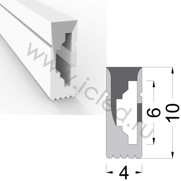 Cиликоновая оболочка T00410 S11 (4*10mm, pcb 5mm)
