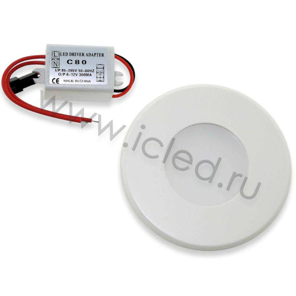 Светодиодный светильник встраиваемый IC-RW D80  (5W, White)