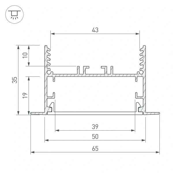 Профиль SL-LINIA65-F-2000 ANOD (Arlight, Алюминий)