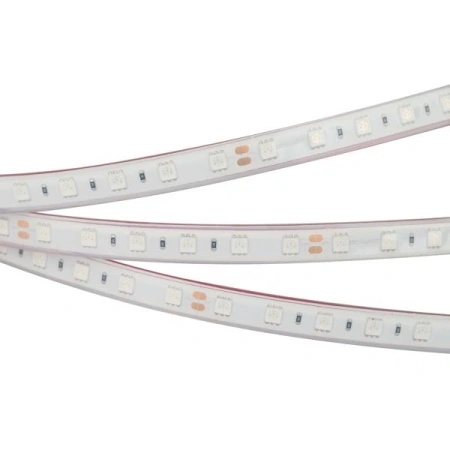 Светодиодная Лента RTW 2-5000PGS 24V Yellow 2x (5060, 300 LED, LUX) (Arlight, 14.4 Вт/м, IP67)