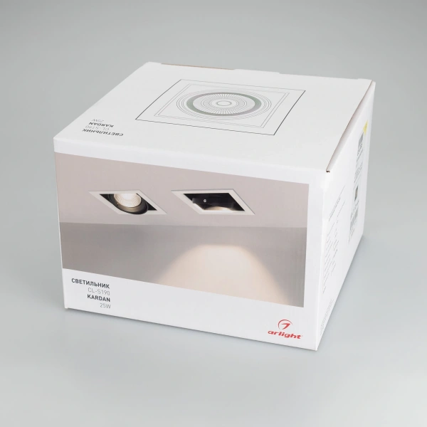 Светильник CL-KARDAN-S190x190-25W Day4000 (WH-BK, 30 deg) (Arlight, IP20 Металл, 3 года)