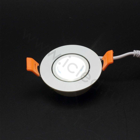 Светодиодный светильник точечный THD-1W B400 (220V, 1W, white, белый корпус)