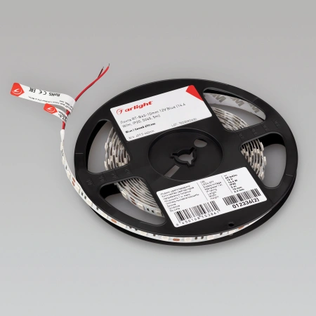 Светодиодная Лента RT-B60-10mm 12V Blue (14.4 W/m, IP20, 5m) (Arlight, Открытый)