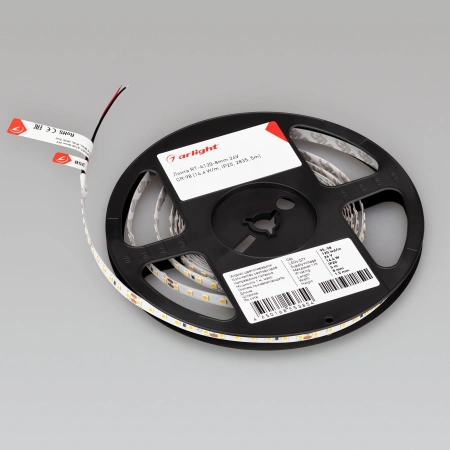 Светодиодная лента Лента RT-A120-8mm 24V Warm2700 CRI98 (14.4 W/m, IP20, 2835, 5m) (Arlight, Открытый)