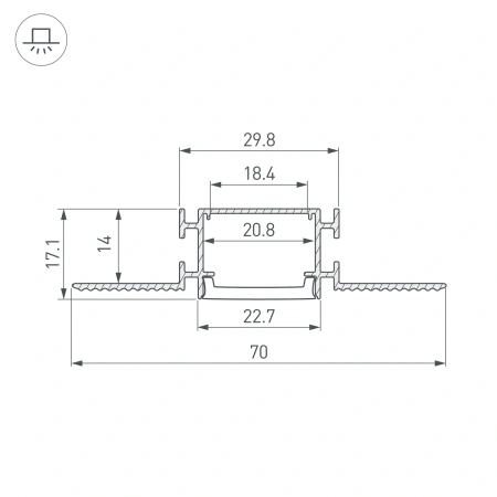 Профиль FANTOM-W23-2000 ANOD (Arlight, Алюминий)