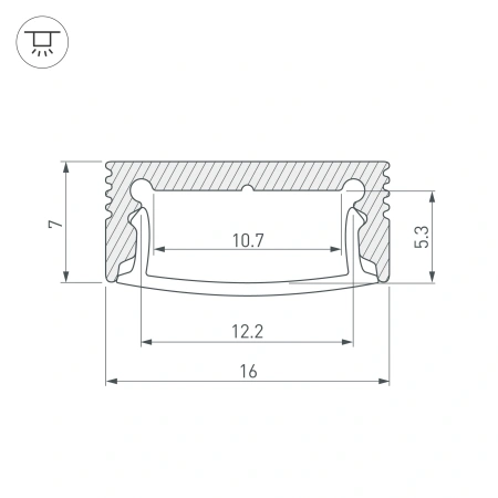 Профиль с экраном SL-SLIM-H7-2000 ANOD+OPAL (Arlight, Алюминий)