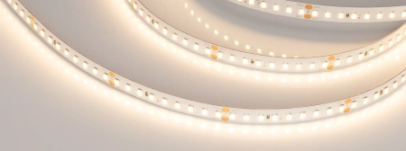 Светодиодная Лента RT-A144-10mm 24V Warm3000 (7.7 W/m, IP20, 2835, 5m) (Arlight, высок.эфф.200 лм/Вт)