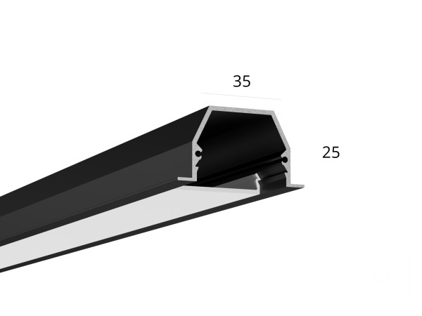 Алюминиевый LED профиль LINE 3525 IN ral9003 LT70 (с экраном) — 2000мм