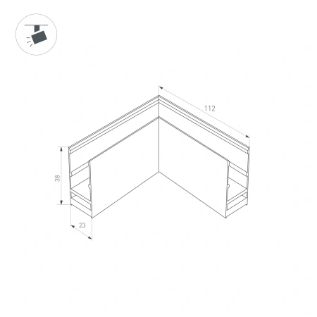 Коннектор угловой MAG-CON-2538-L90 (BK) (Arlight, IP20 Металл, 3 года)