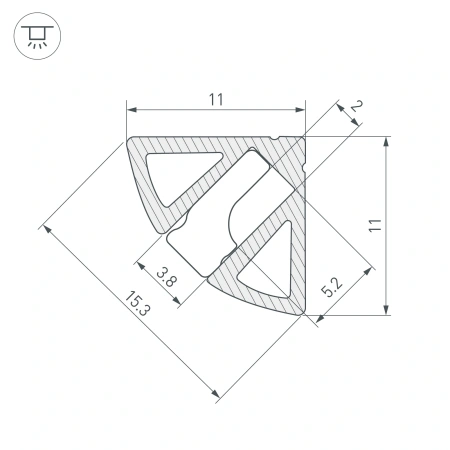 Профиль SL-KANT-H11-2000 ANOD BLACK (Arlight, Алюминий)