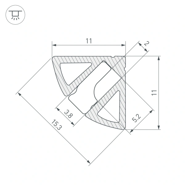 Профиль SL-KANT-H11-2000 ANOD BLACK (Arlight, Алюминий)