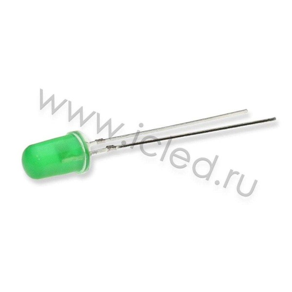 Светодиод ICL-5mm LE71 (green, 4000-5000 mcd, diffuse)