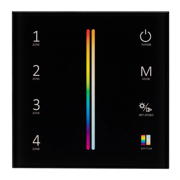 Панель Sens SMART-P55-MULTI Black (3V, 4 зоны, 2.4G) (Arlight, IP20 Пластик, 5 лет)