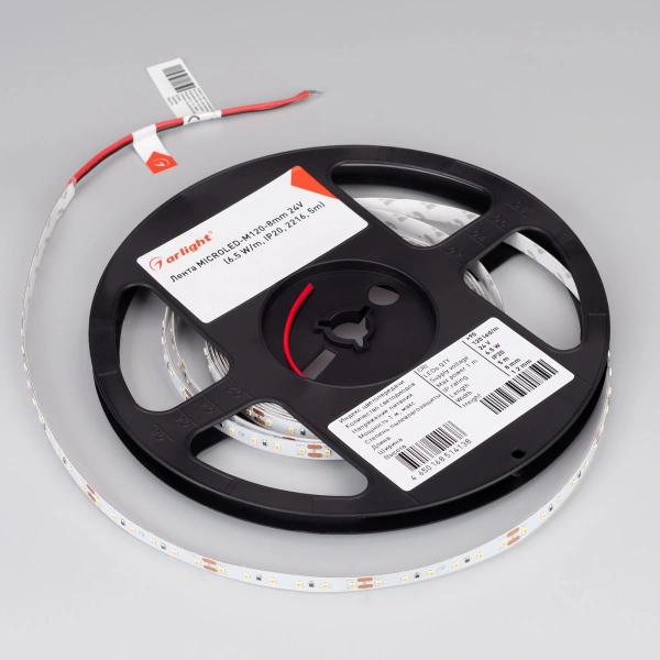 Светодиодная Лента MICROLED-M120-8mm 24V Day4000 (6.5 W/m, IP20, 2216, 5m) (Arlight, Открытый)