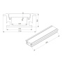 Алюминиевый профиль встраиваемый 783 (2000x27.3/21x11мм с ударопрочным рассеивателем)
