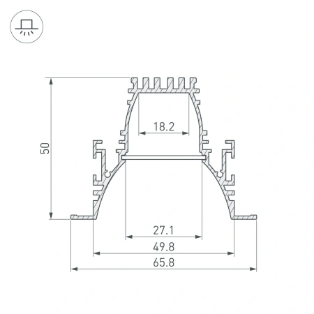 Профиль ARH-LINE-6650-F-COMFORT-2000 ANOD (Arlight, Алюминий)