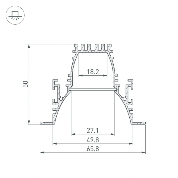 Профиль ARH-LINE-6650-F-COMFORT-2000 ANOD (Arlight, Алюминий)