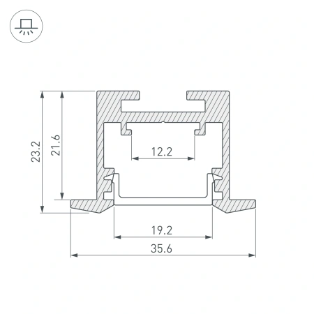 Профиль SL-LINE-3523-F-2500 WHITE (Arlight, Алюминий)