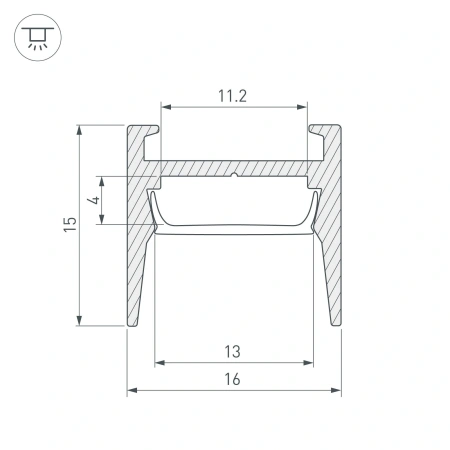 Профиль MIC-H-COMFY-2000 ANOD BLACK (Arlight, Алюминий)