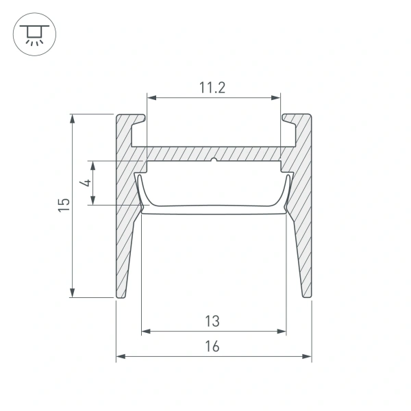 Профиль MIC-H-COMFY-2000 ANOD (Arlight, Алюминий)