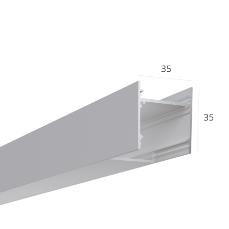 Алюминиевый LED профиль LINE 3535 ral9005 LT70 (с экраном) — 2500мм