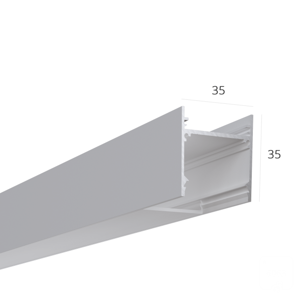 Алюминиевый LED профиль LINE 3535 ral9003 LT70 (с экраном) — 2000мм