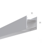 Алюминиевый LED профиль LINE 3535 ral9005 LT70 (с экраном) — 2500мм
