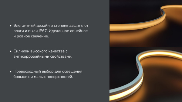 Лента светодиодная, 480 LED/м, 10 Вт/м, 24В , IP67, Цвет: Нейтральный белый