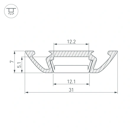 Профиль PHS-A-2000 ANOD (Arlight, Алюминий)