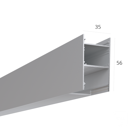 Алюминиевый LED профиль LINE 3556 ral9003 LT70 (с экраном) — 2000мм
