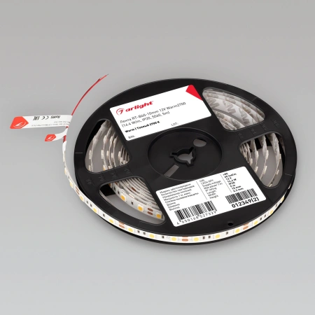 Светодиодная Лента RT-B60-10mm 12V Warm2700 (14.4 W/m, IP20, 5060, 5m) (Arlight, 14.4 Вт/м, IP20)