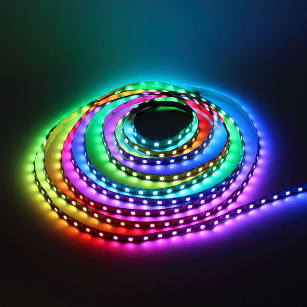 Светодиодная лента LUX class, 5050, 60 led/m, V62B, RGB-SPI (WS2812B), 5V, черный шлейф, IP20