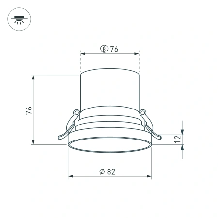 Светильник MS-VOLCANO-BUILT-R82-10W Day4000 (WH, 38 deg, 230V) (Arlight, IP20 Металл, 5 лет)