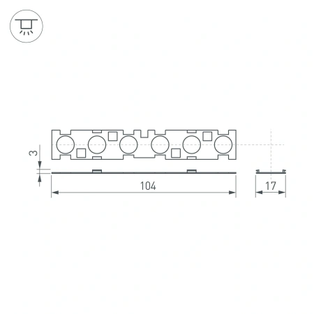 Экран линзованный SL-LINE-W20-30deg-540 (Arlight, Пластик)