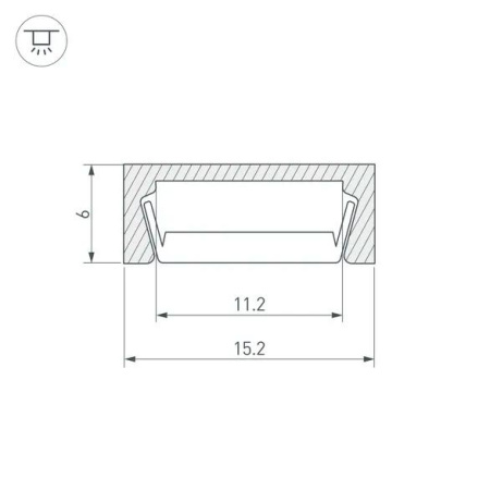 Профиль U-15 RAL9003 (с экраном) — 2000мм