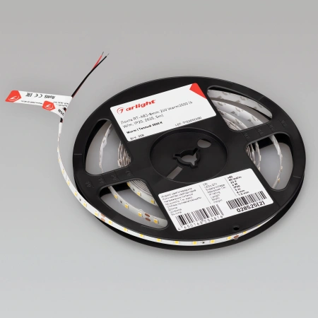 Светодиодная Лента RT-A80-8mm 24V Warm3500 (6 W/m, IP20, 2835, 5m) (Arlight, Открытый)