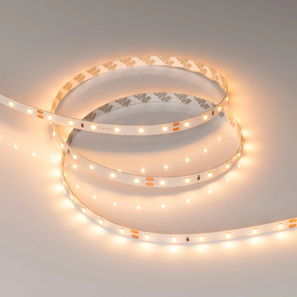 Светодиодная Лента RT-A60-8mm 24V Warm2400 (7.2 W/m, IP20, 2835, 5m) (Arlight, Открытый)
