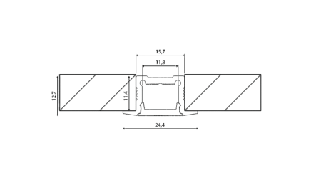Алюминиевый профиль Design LED LE 2613, 2500 мм, анодированный