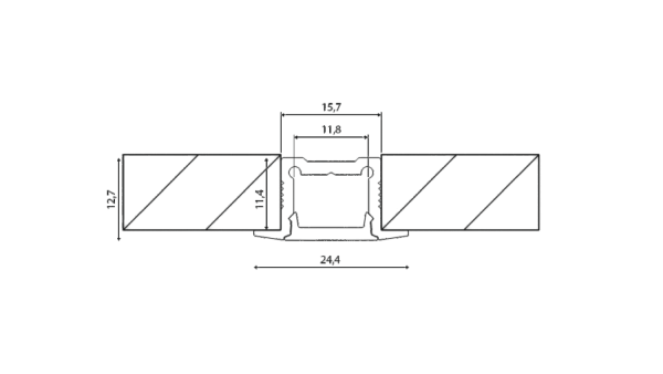 Алюминиевый профиль Design LED LE 2613, 2500 мм, анодированный