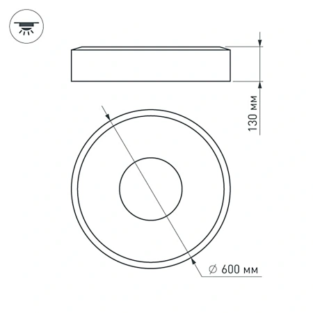 Светильник SP-TOR-RING-SURFACE-R600-42W Day4000 (WH, 120 deg) (Arlight, IP20 Металл, 3 года)