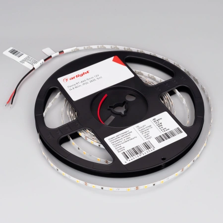 Светодиодная Лента RT-A60-5mm 12V Warm3000 (4.8 W/m, IP20, 2835, 5m) (Arlight, узкая)