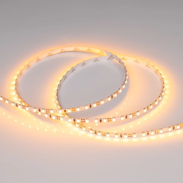Светодиодная Лента RT 2-5000 12V Yellow 5mm 2x (3528, 600 LED, LUX) (Arlight, 9.6 Вт/м, IP20)